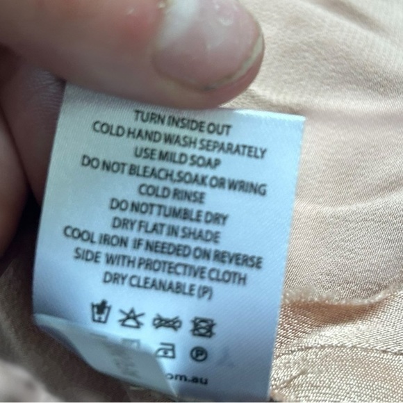 SHONA JOY Ruched Backless Lace Up Slip Dress La Lune Desert Rose NWT Size 6 - Picture 12 of 12